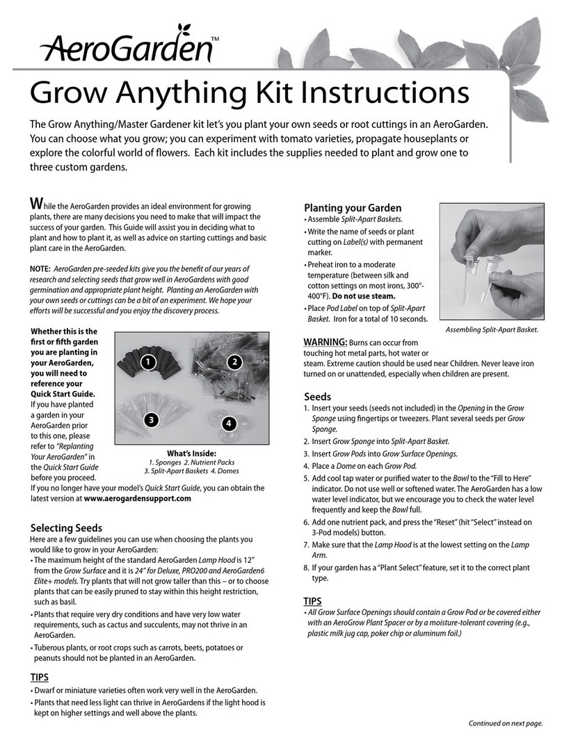 AeroGarden Grow Anything Kit quick start guide