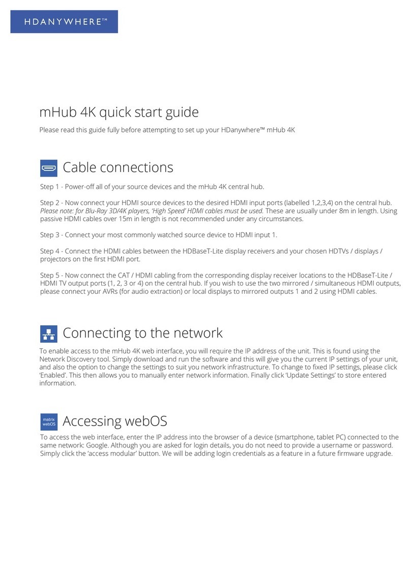 HDanywhere mHub 4K quick start guide