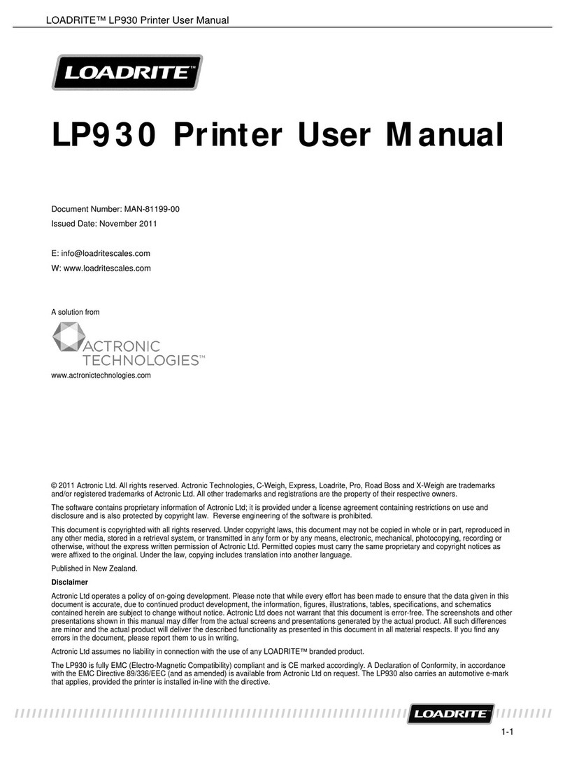 Loadrite LP930 User manual