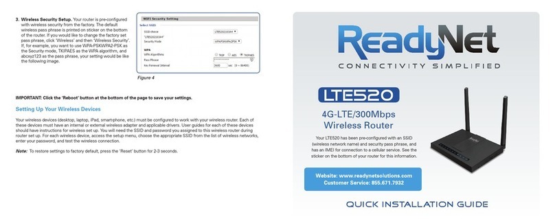 ReadyNet LTE520 Quick installation guide