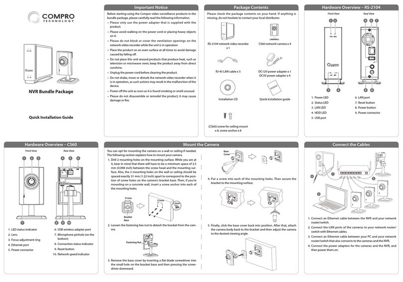 Compro Technology RS-2104 Quick installation guide Compro Technology RS-2104 Quick installation guide
