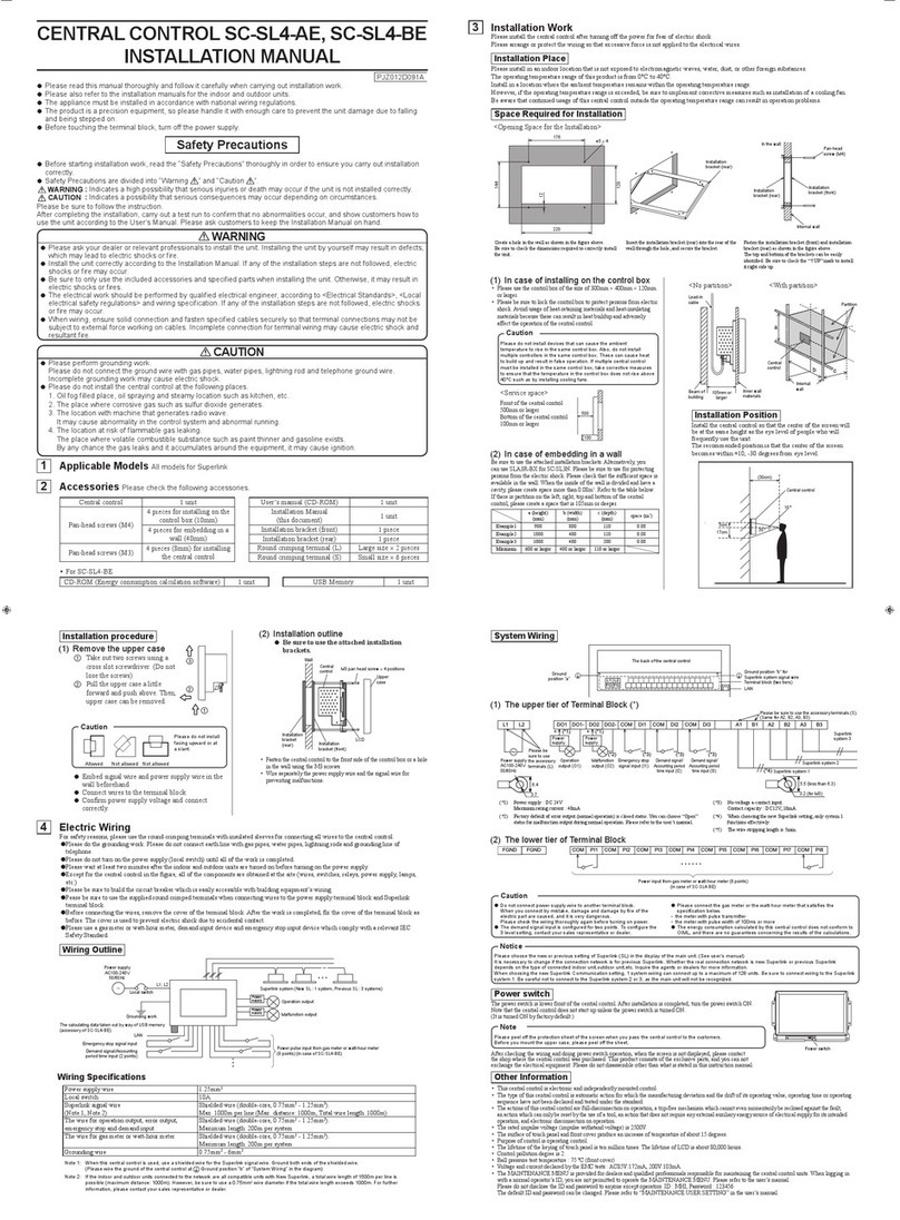 Mitsubishi Heavy Industries SC-SL4-AE installation manual Mitsubishi Heavy Industries SC-SL4-AE installation manual