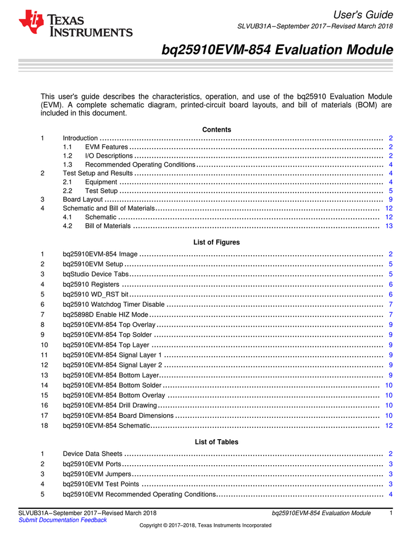 Texas Instruments bq25910EVM-854 User manual