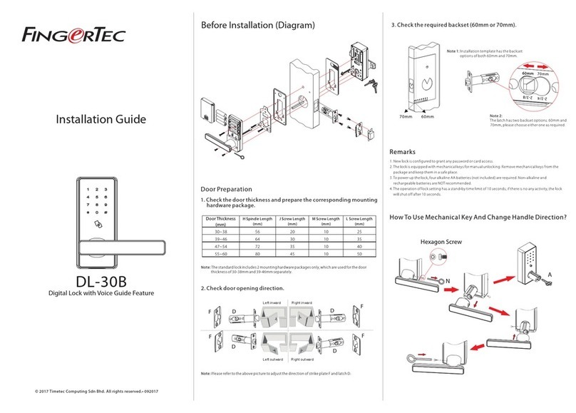 FingerTec DL-30B User manual