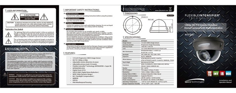 Speco HTFD4T Installation manual