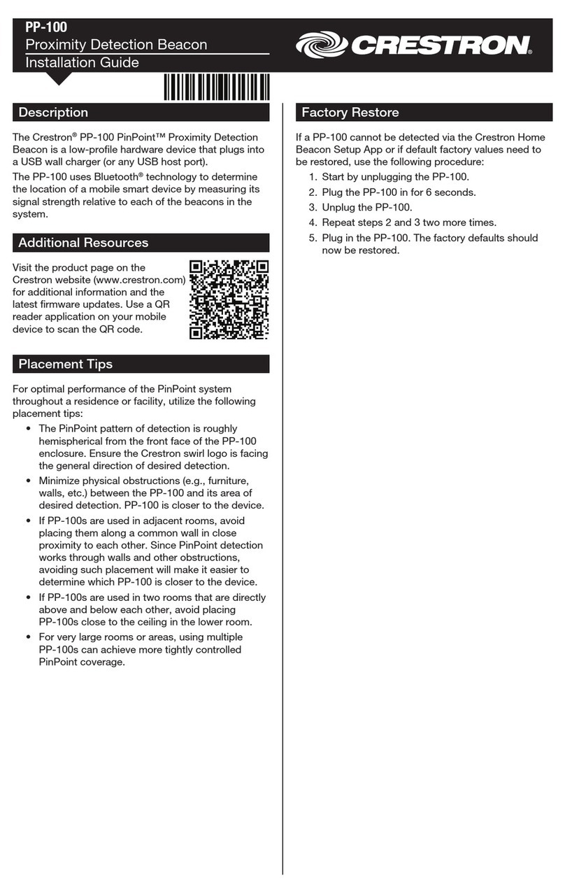 Crestron PinPoint PP-100 User manual