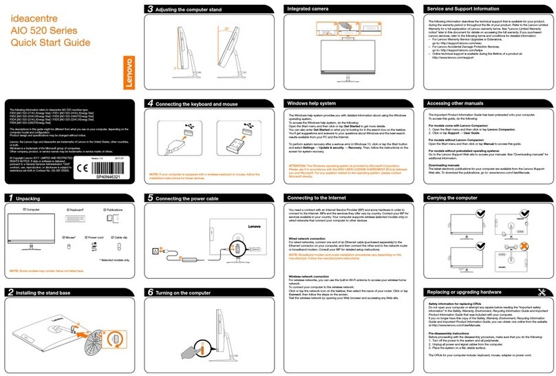 Lenovo ideacentre AIO 520-22IKU User manual