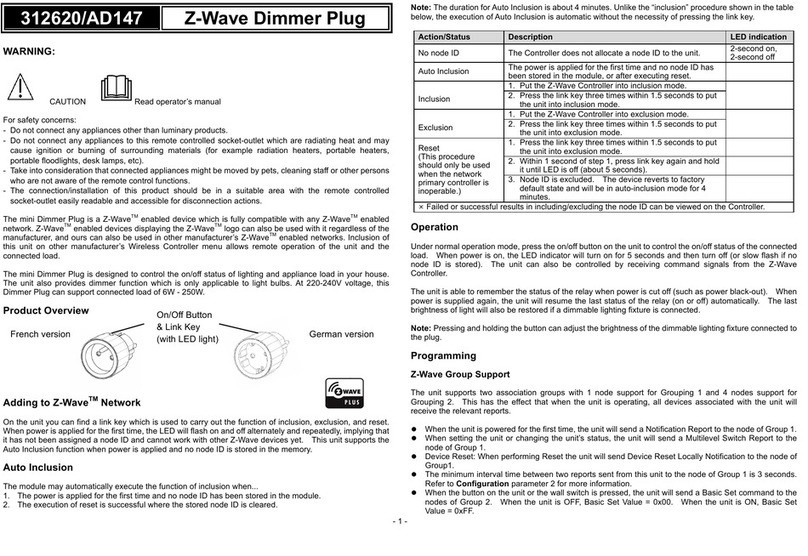 EVERSPRING 312620 Operator's manual