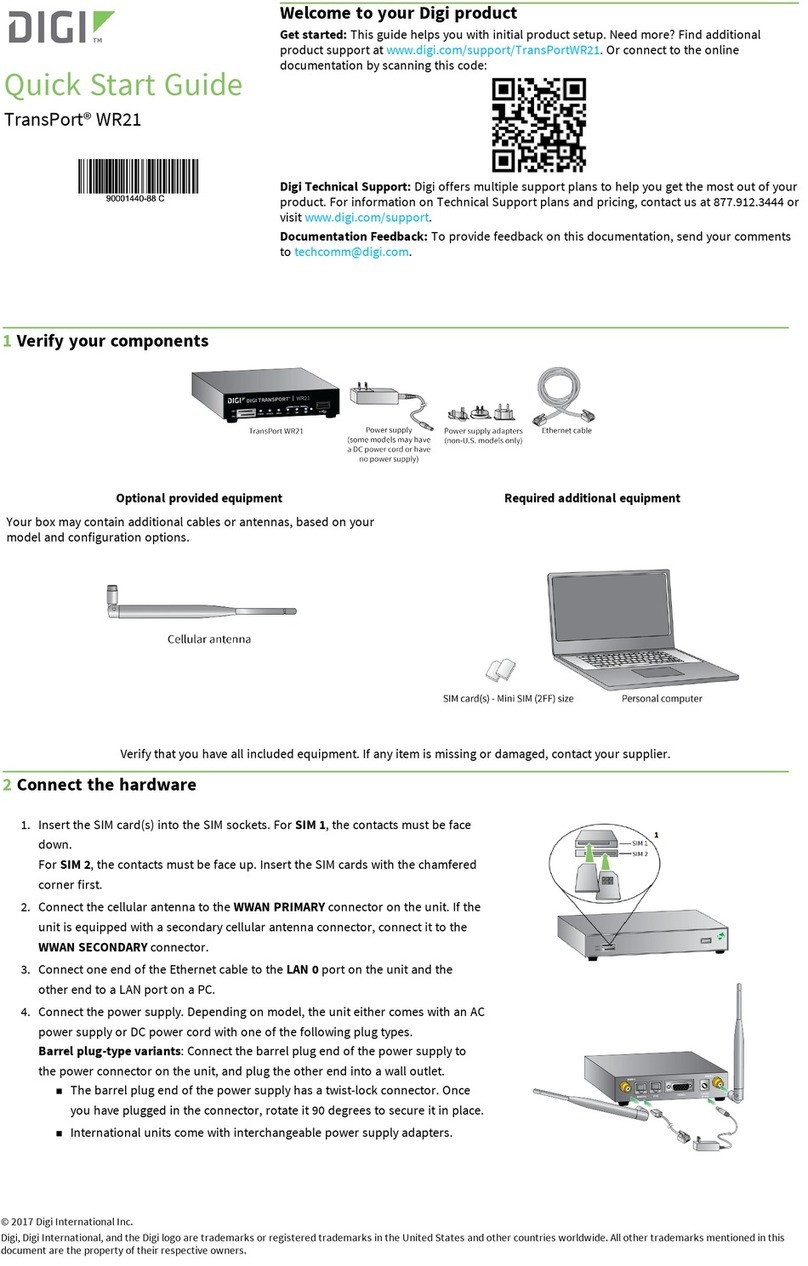 Digi TransPort WR21 User manual Digi TransPort WR21 User manual