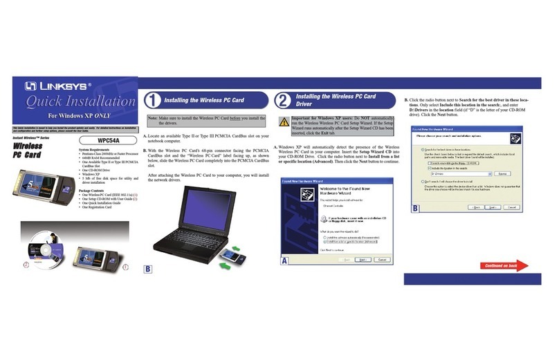 Linksys WPC54A - Wireless 802.11a PC Card Original operating instructions Linksys WPC54A - Wireless 802.11a PC Card Original operating instructions