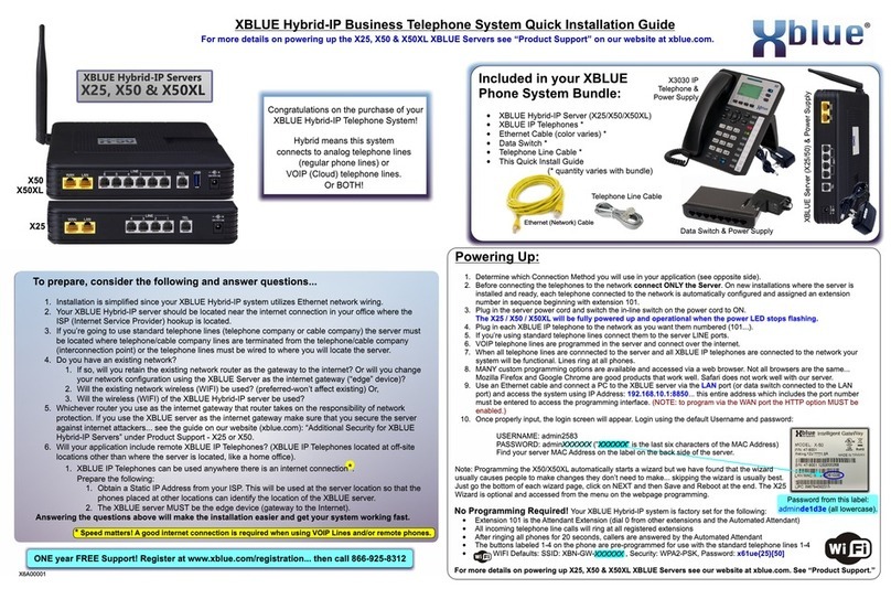 Xblue Networks X-25 User manual
