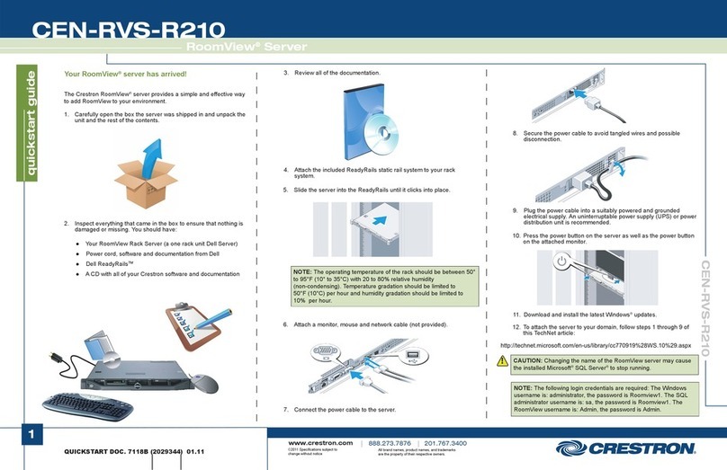 Crestron CEN-RVS-R210 quick start guide