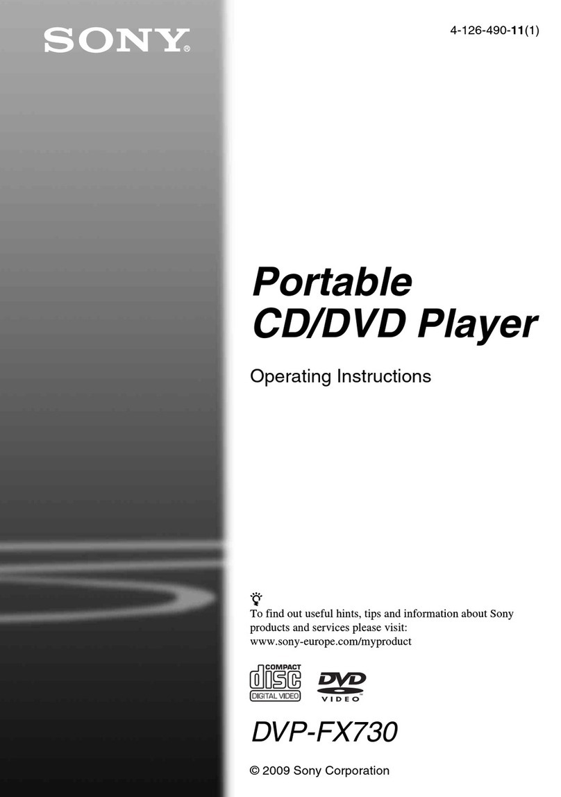 Sony DVP-FX730 - Portable Dvd Player operating instructions