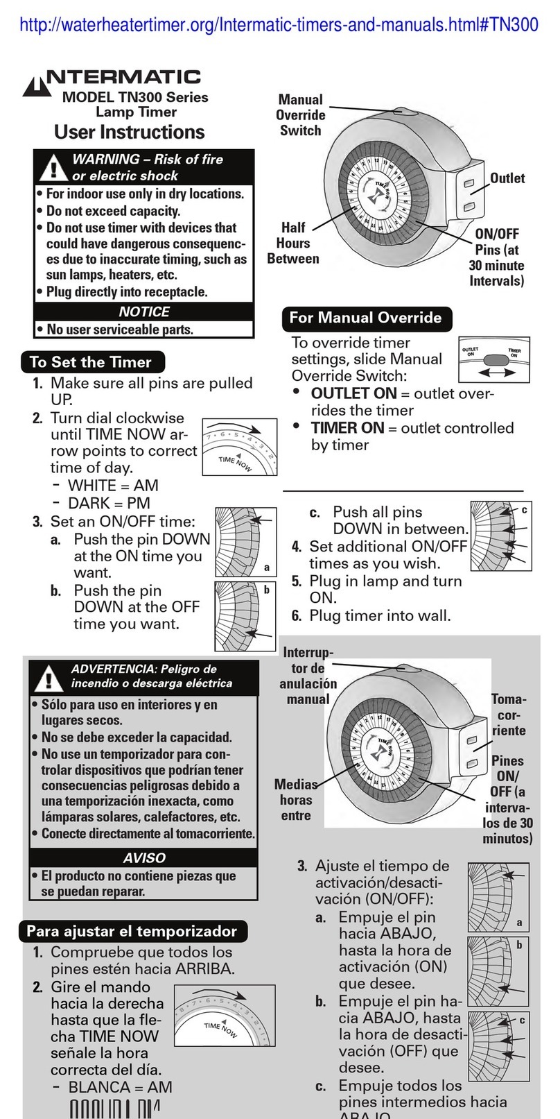 Intermatic TN300 Series User instructions