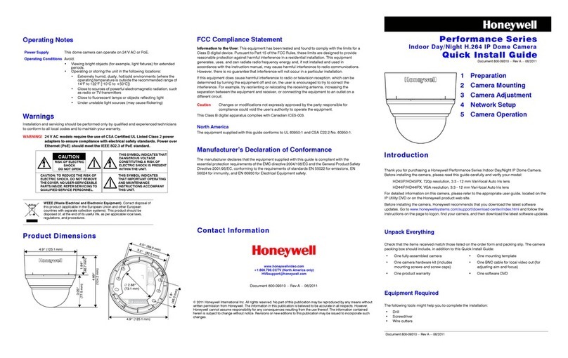 Honeywell HD45IP Quick install guide