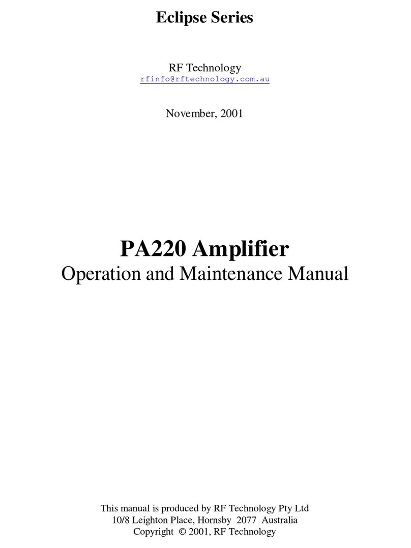 RF Technology Eclipse PA220 Operation and maintenance manual