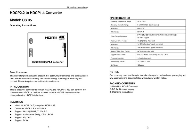 Transmedia CS 35 operating instructions