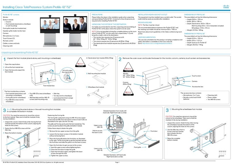Cisco Profile Series Assembly instructions