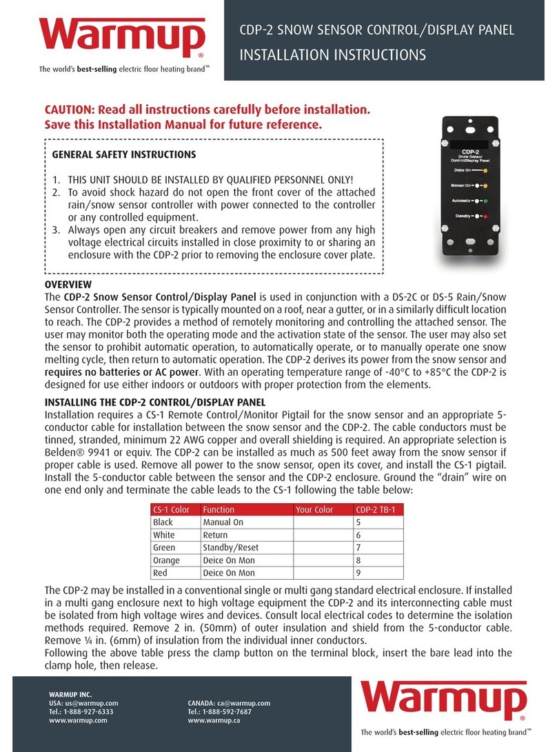 Warmup CDP-2 installation instructions