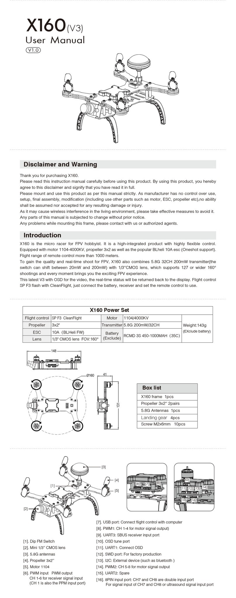ESC X160 User manual