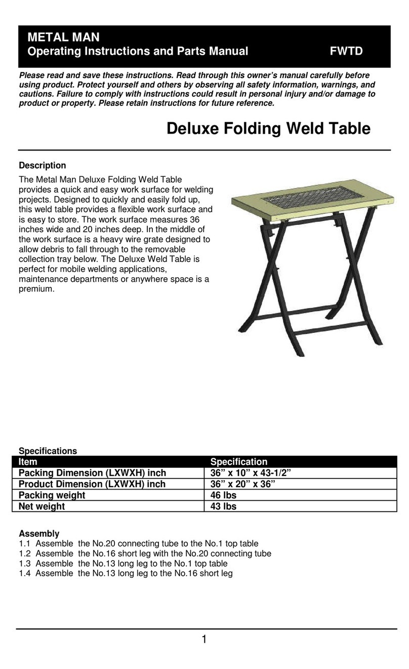 Metal Man FWTD Operating instructions and parts manual