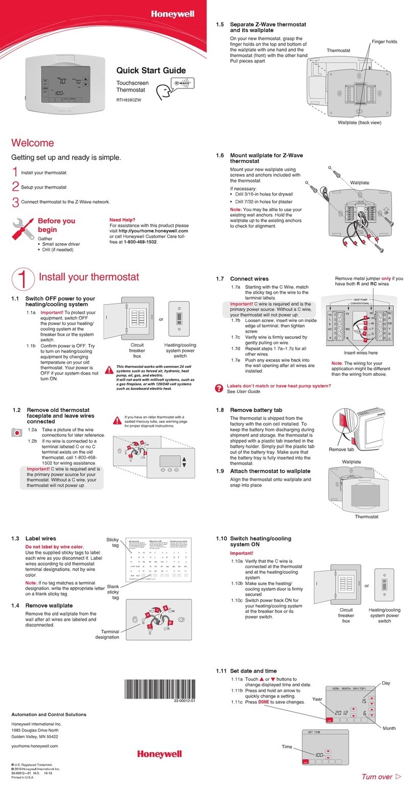 Honeywell RTH8580ZW User manual