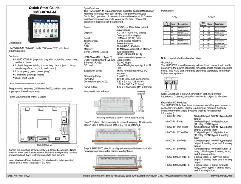 Maple Systems HMC3070A-M User manual