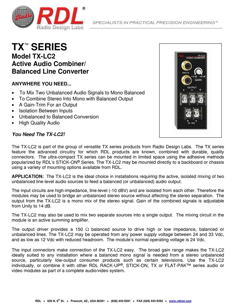 RDL TX-LC2 Installation and operation RDL TX-LC2 Installation and operation