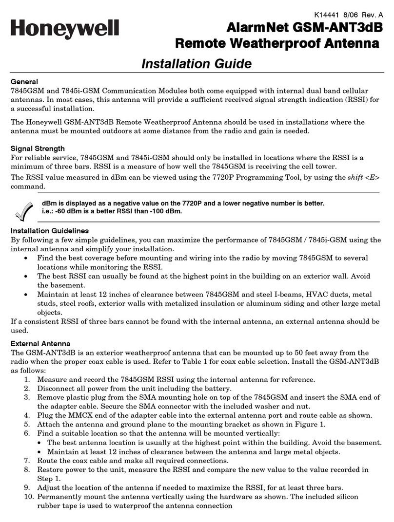 Honeywell AlarmNet 7845GSM installation guide