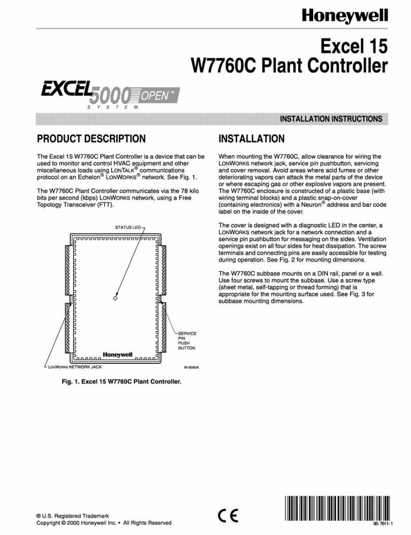 Honeywell EXCEL 5000 OPEN ZAPP installation instructions