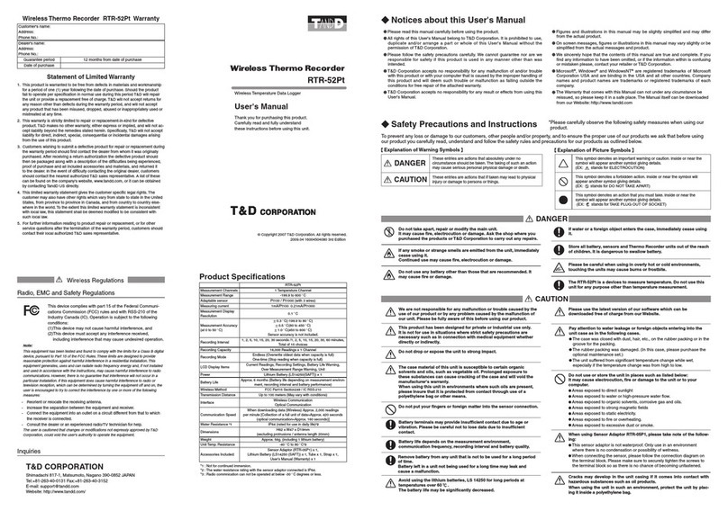 T&D RTR-52Pt User manual