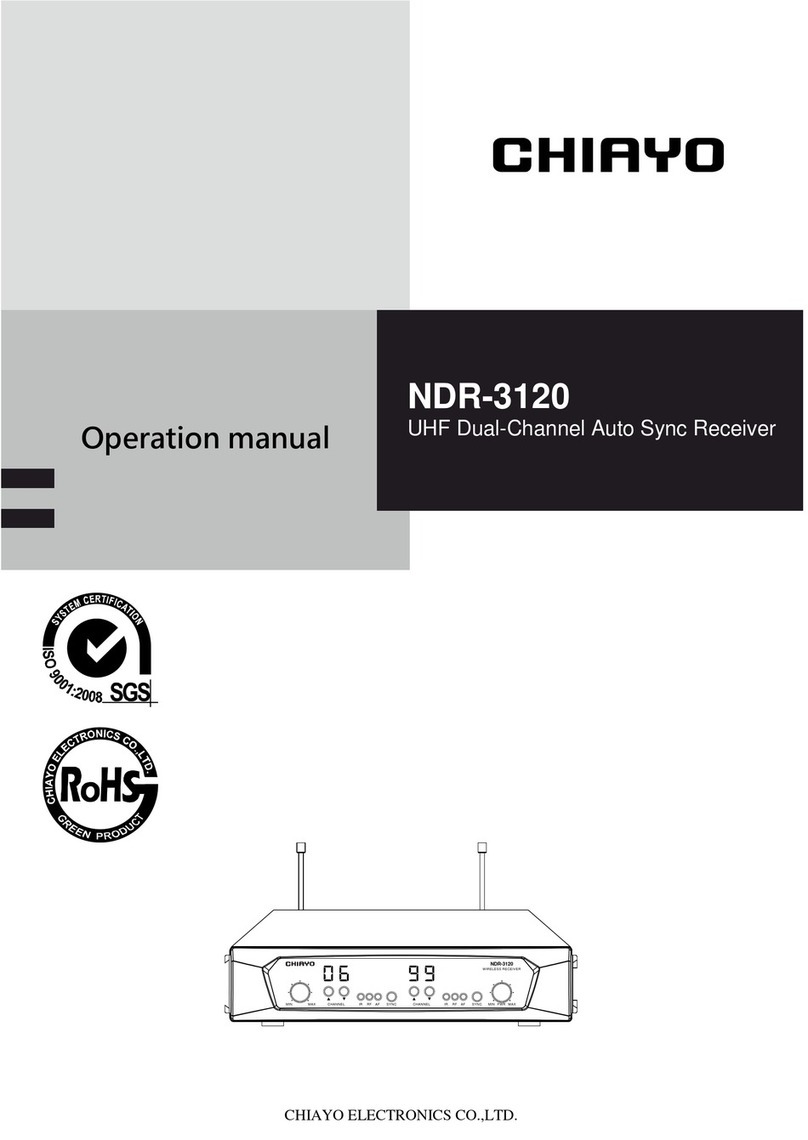 Chiayo NDR-3120 Installation manual