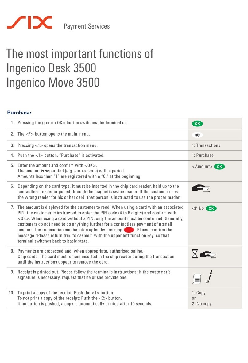 SIX Payment Services Ingenico Desk 3500 User manual