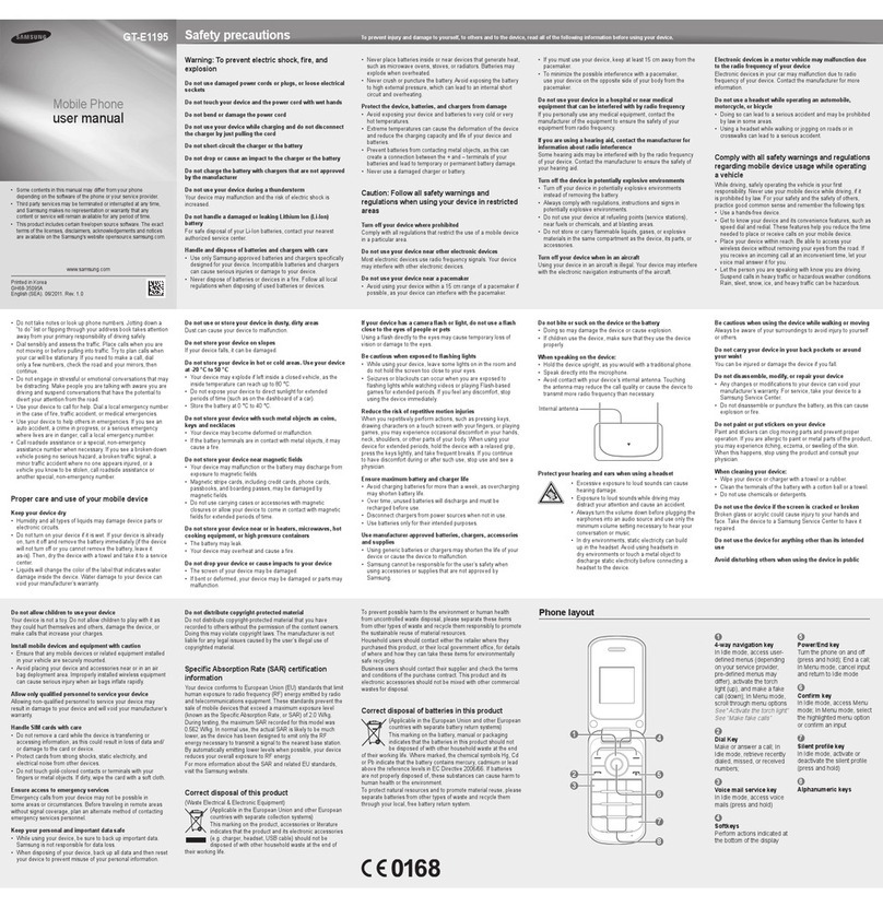 Samsung GT-E1195 User manual