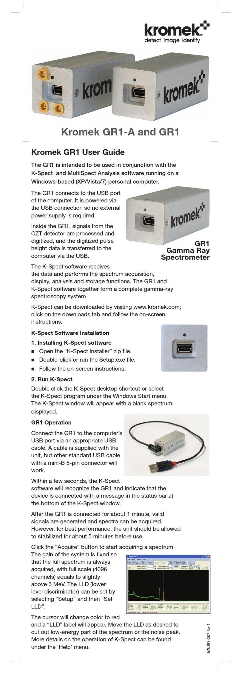 Kromek GR1-A User manual