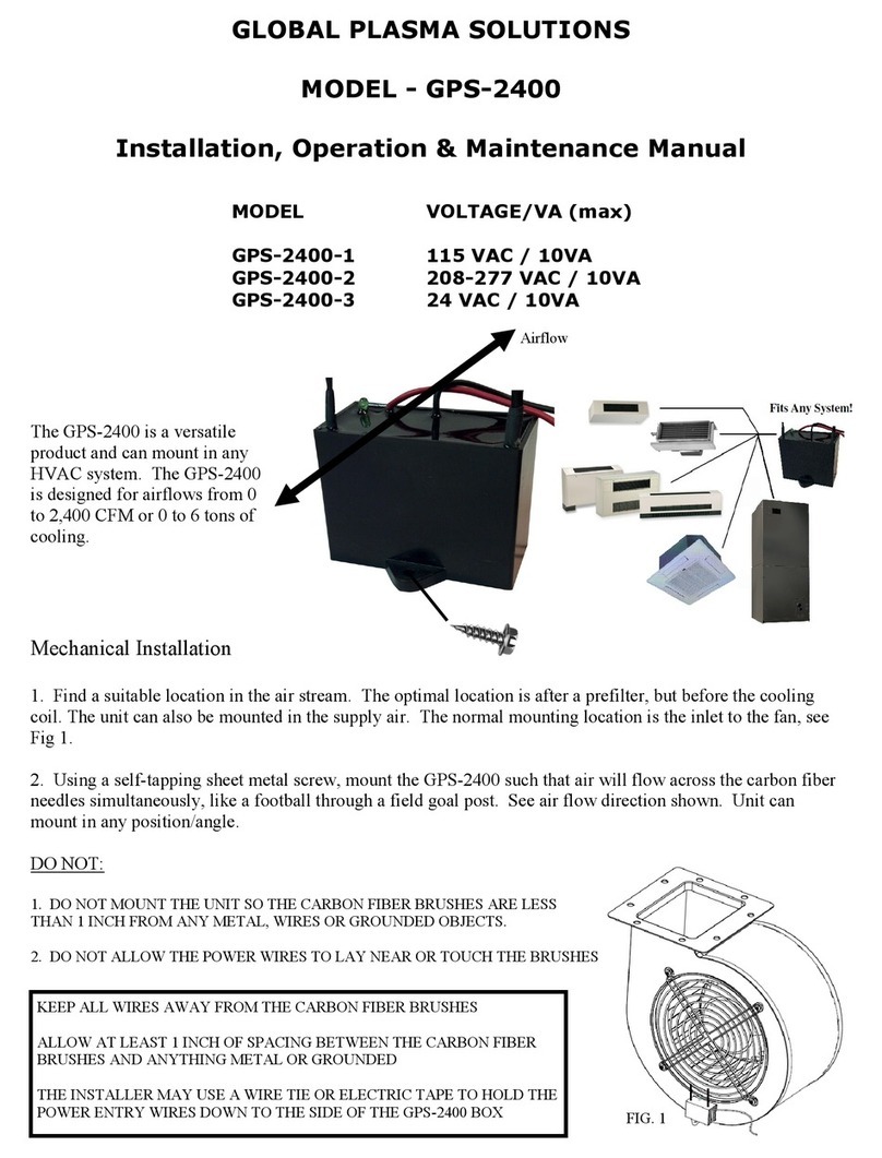 GLOBAL PLASMA SOLUTIONS GPS-2400 Instruction manual