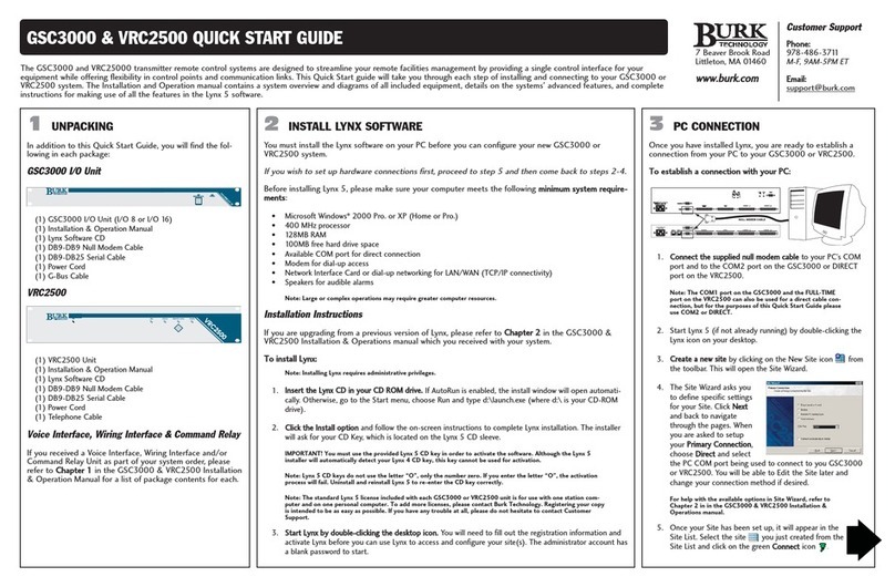 BURK Technology GSC3000 quick start guide