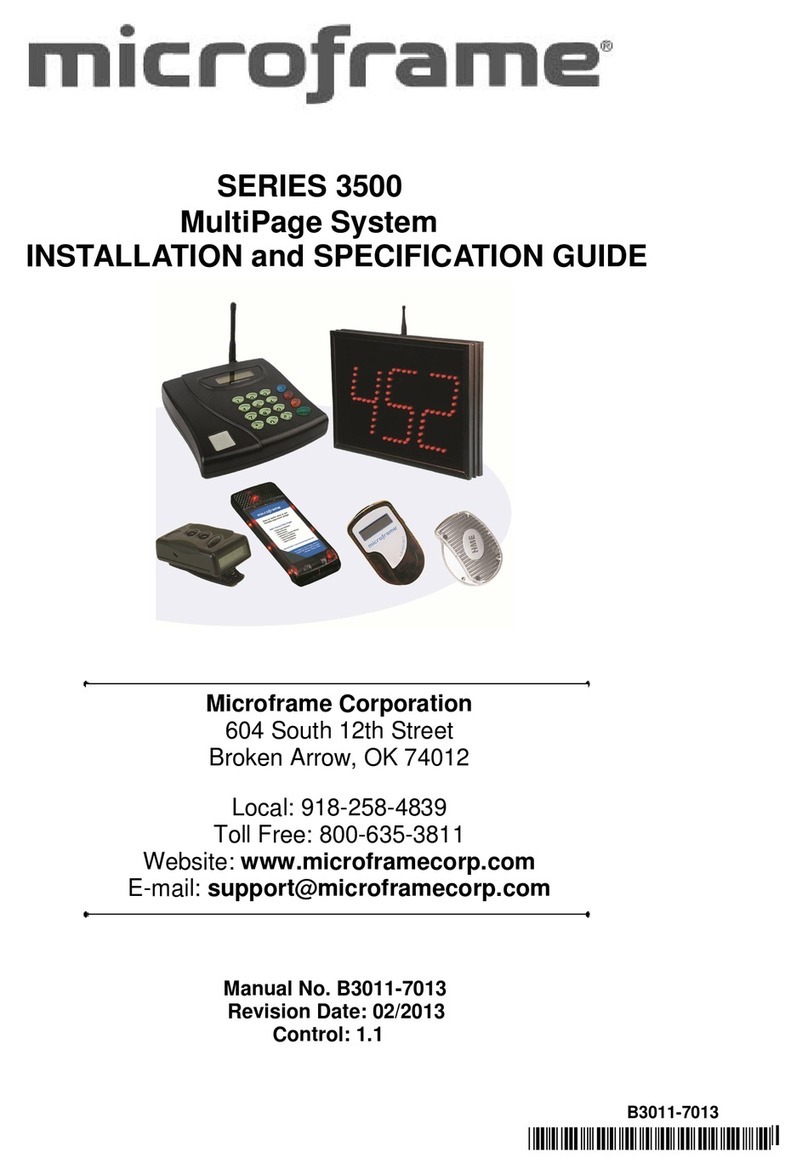 Microframe Corporation 3500 series installation guide