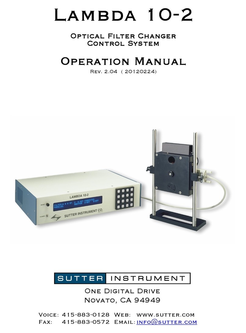 Sutter Instrument Lambda 10-2 Operation manuals