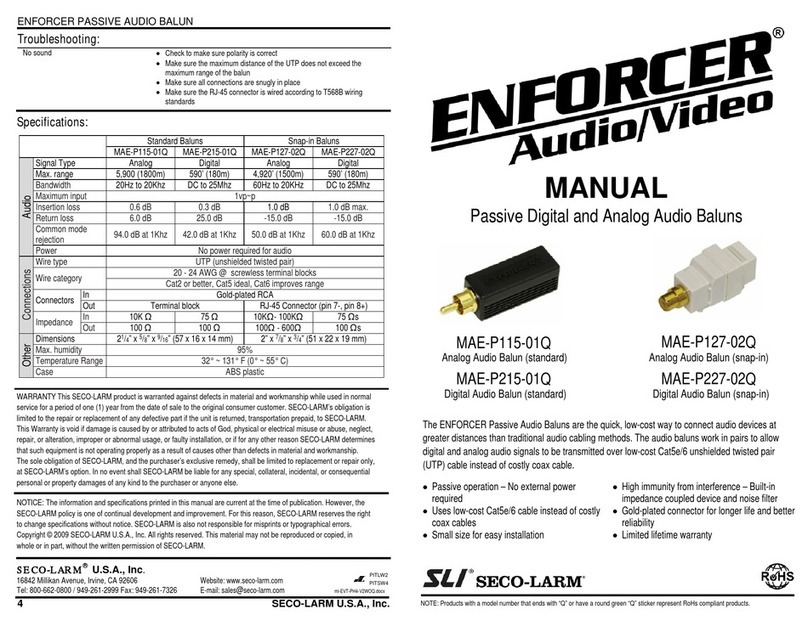 SECO-LARM ENFORCER MAE-P115-01Q manual
