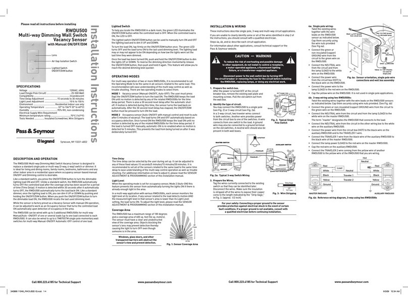 pass & seymour RWDU500 User manual pass & seymour RWDU500 User manual