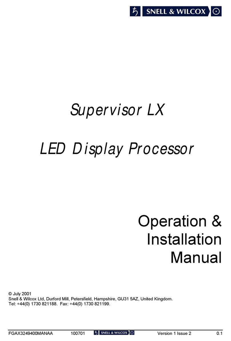 Snell & Wilcox Supervisor LX Operation & installation manual