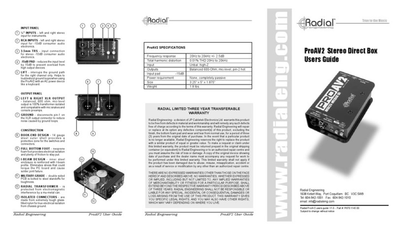 Radial Engineering ProAV2 User manual