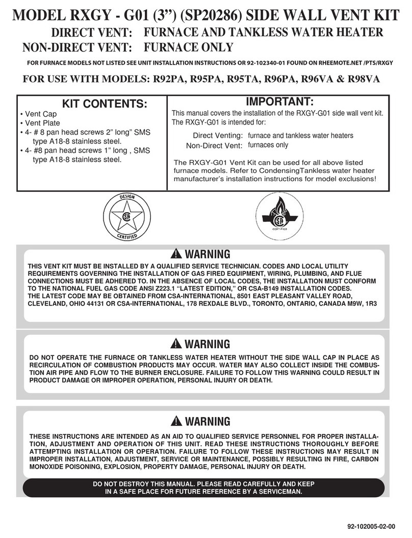 Rheem RXGY - G01 installation instructions