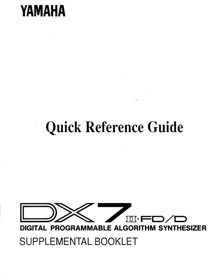 Yamaha DX7 II D Quick reference guide