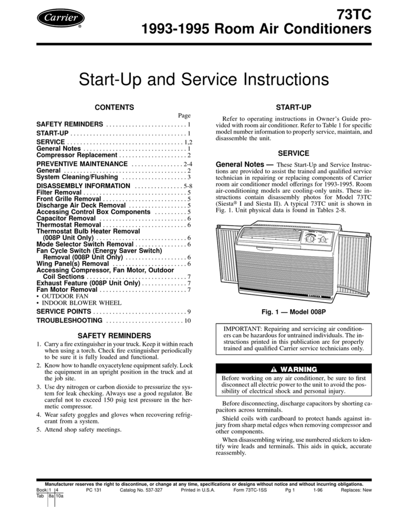 Carrier 73TCA005101B Operating instructions