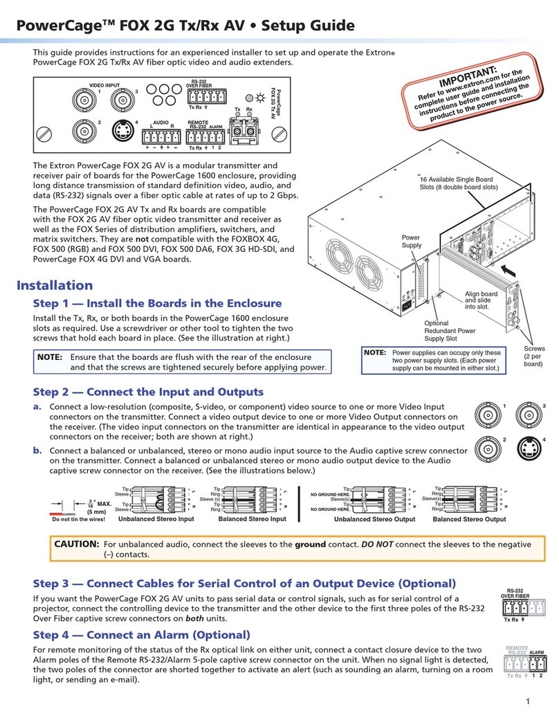 Extron electronics FOX 2G Tx AV User manual