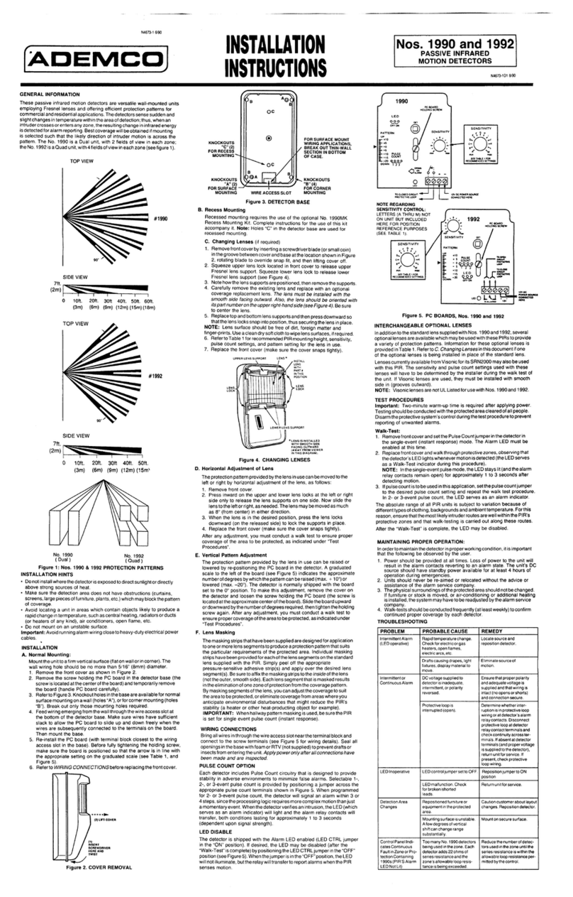 ADEMCO 1992 Installation instructions manual ADEMCO 1992 Installation instructions manual