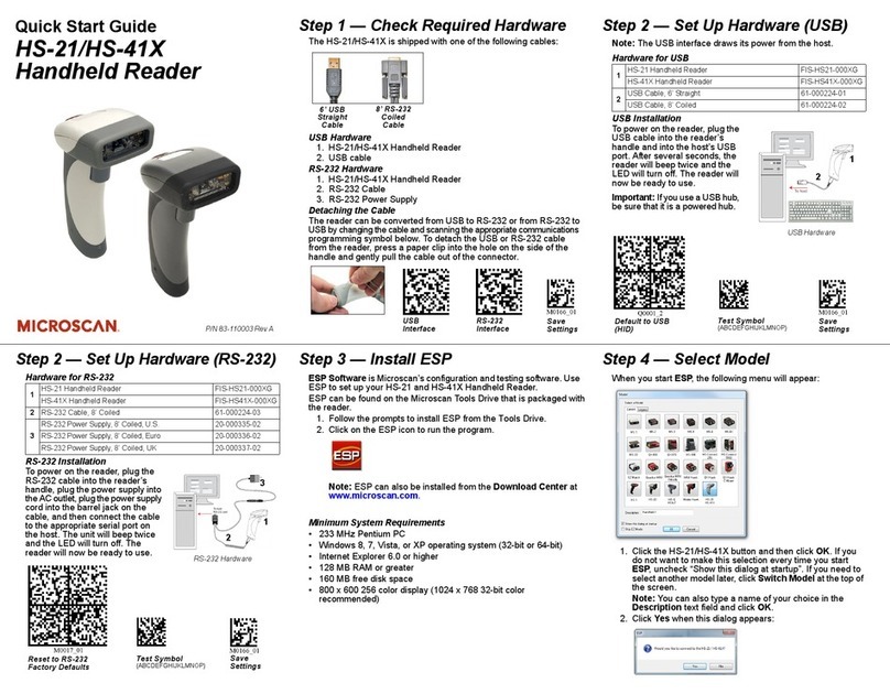 Microscan HS-21 User manual