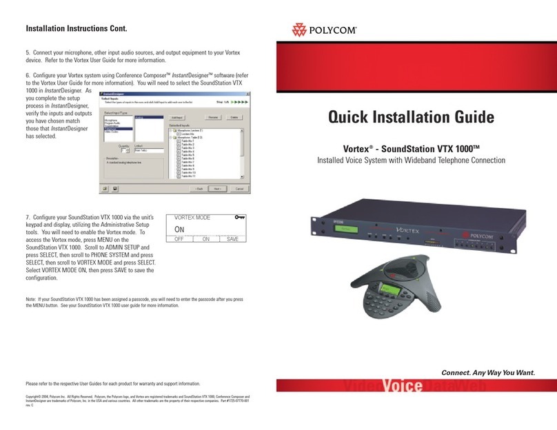Vortex SoundStation VTX 1000 Quick installation guide